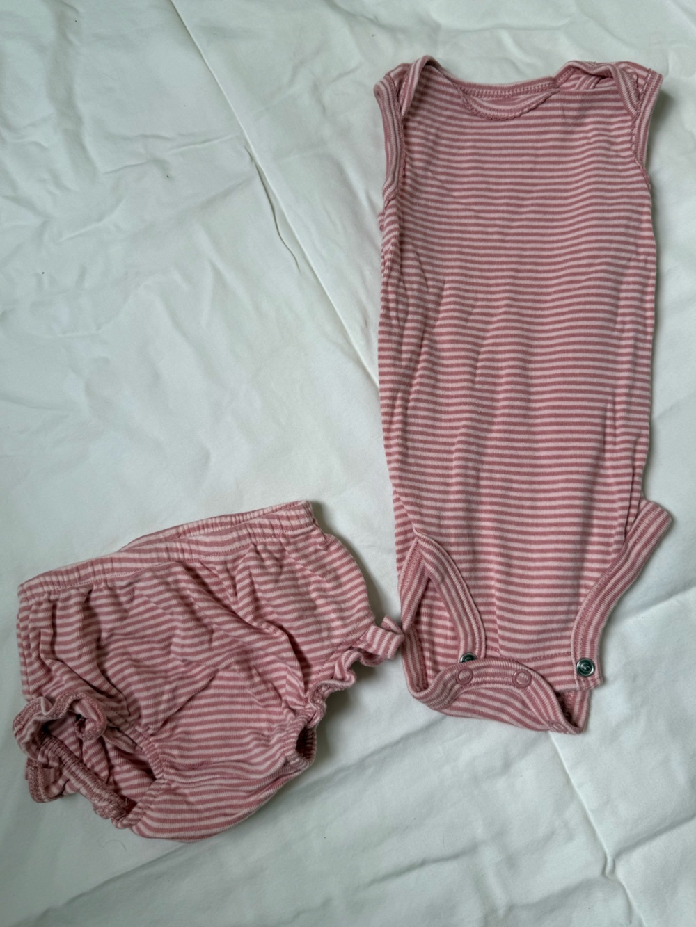 Carter's Pink and White Striped Baby Bodysuit with Bloomers